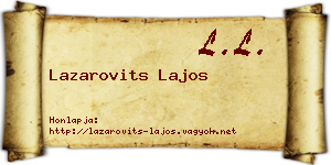 Lazarovits Lajos névjegykártya